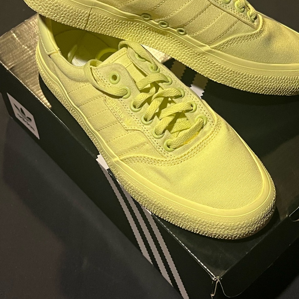Adidas yellow canvas sneakers